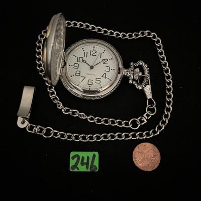 Silver/gold Eagle Pocket Watch
