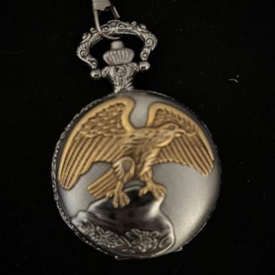 Silver/gold Eagle Pocket Watch