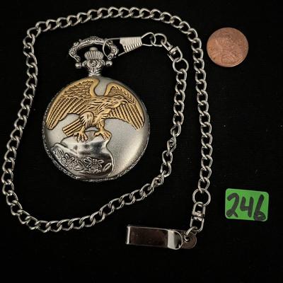 Silver/gold Eagle Pocket Watch