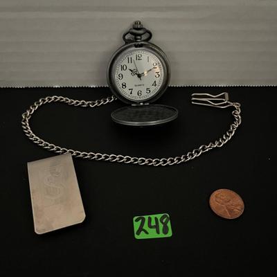 Money Clip and Pocket Watch