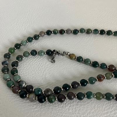 India Agate Necklace & Blue Stone necklace