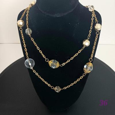 Beaded Gold Chain Necklace