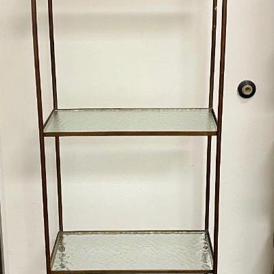Vintage Gold Wrought Iron Display Rack With Glass Shelves Hollywood ...