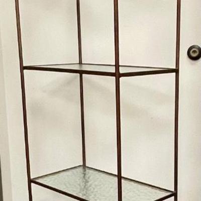 Vintage Gold Wrought Iron Display Rack With Glass Shelves Hollywood ...