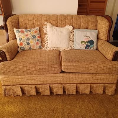 mcm tweed couch & love seat