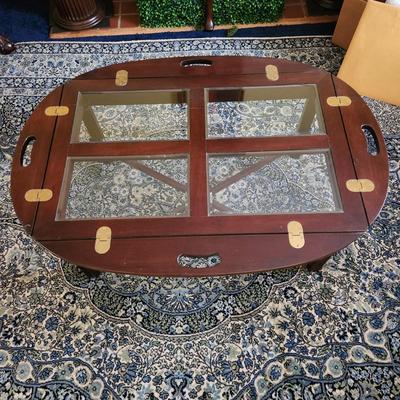 Chippendale Style Butler's Coffee table 42" x30" x16" w sides down