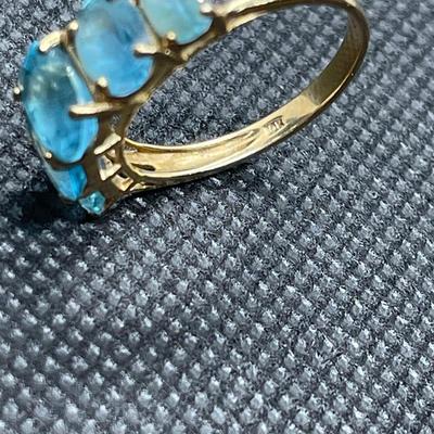 Blue topaz 10k gold ring size 6.5