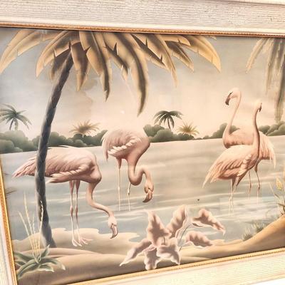 Lot #77D Mid Century Turner Print - Flamingos