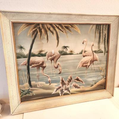 Lot #77D Mid Century Turner Print - Flamingos