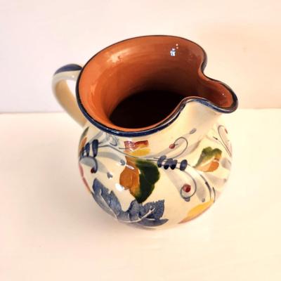 Lot #88 Italian Pottery Pitcher - Fall Leaf Motif