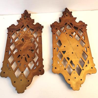 Lot #101 Pair of MidCentury Modern Wall Plaques - dated 1971