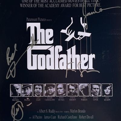 The Godfather cast signed mini poster 
