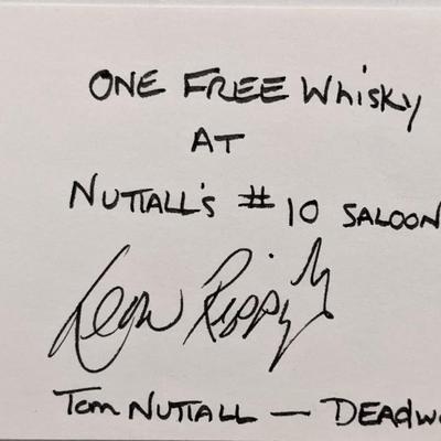 Deadwood Leon Rippy signed note