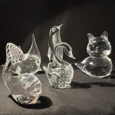 Spode (Signed) & More Lead Crystal Plus Glass Animal Figurines (DR-RG)