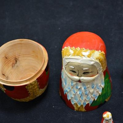 6 Piece Santa Claus Russian Nesting Doll Set-AS IS