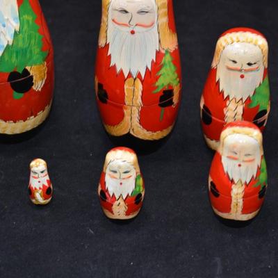 6 Piece Santa Claus Russian Nesting Doll Set-AS IS