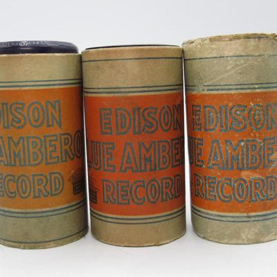 Antique Lot of Edison Blue Amberol Wax Cylinder Records