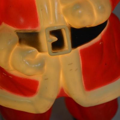 Vintage Christmas Hard Plastic Santa Claus Blow-Mold Light 17â€