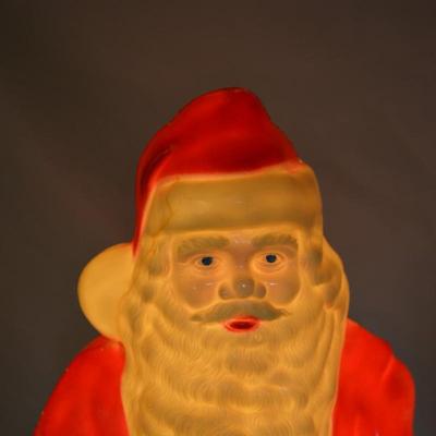 Vintage Christmas Hard Plastic Santa Claus Blow-Mold Light 17â€