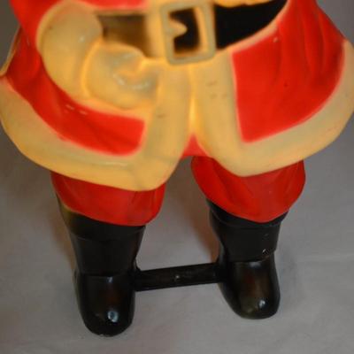 Vintage Christmas Hard Plastic Santa Claus Blow-Mold Light 17â€