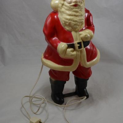 Vintage Christmas Hard Plastic Santa Claus Blow-Mold Light 17â€