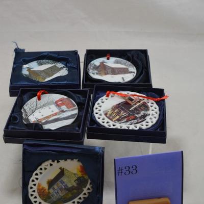 Lot of 5 Local Peggy Anderson Christmas Ornaments
