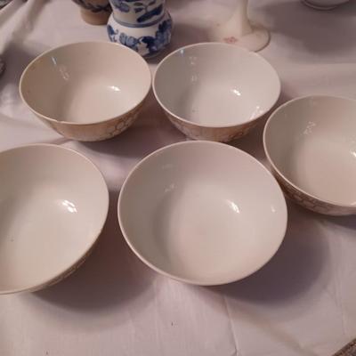 5 White Porcelain Soup bowls