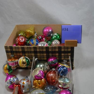 Lot of Over 50 Vintage Christmas Ornaments-AS IS