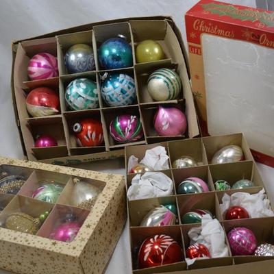 Lot of Vintage Christmas Ornaments-All In Boxes-AS IS