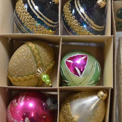 Lot of Vintage Christmas Ornaments-All In Boxes-AS IS