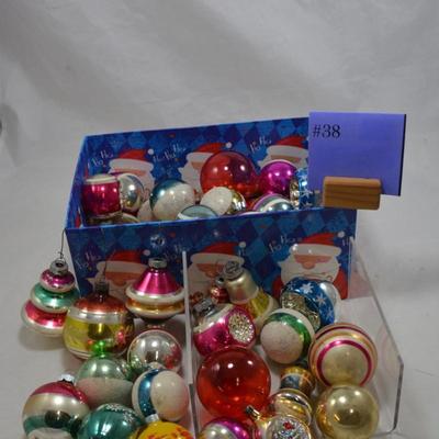 Lot of Loose Vintage Glass Christmas Ornaments
