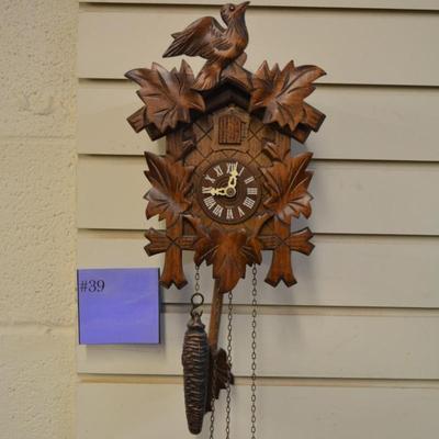 Small Vintage German Cuckoo Clock, Working 10â€x7â€x4â€