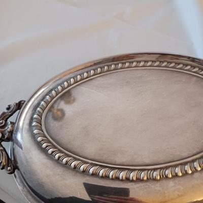 3pc silver plate serving dishes