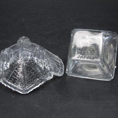Small Vintage Salt Crystal Glass Trinket Pepper Ingredient Dish with Shaker