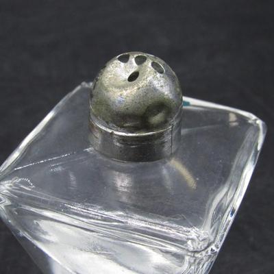 Small Vintage Salt Crystal Glass Trinket Pepper Ingredient Dish with Shaker