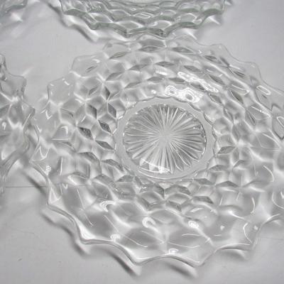 Vintage American Fostoria Style Star Shaped MCM Clear Glass Shape Dinner Serving Plates