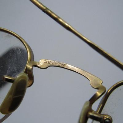 Antique COC 1/10 12K GF Gold Filled Squared Off Seeing Eyeglasses