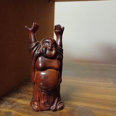 Happy Laughing Hands Up Buddha Figurine
