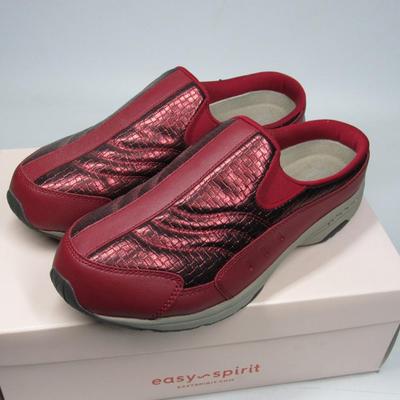 Easy Spirit Easy on Easy Off Wide Width Travel Time Dark Red Size 8 1/2