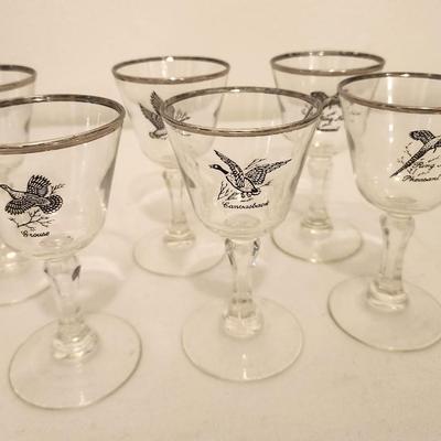 Lot #110 Set of 6 Mid Century Modern Bar Glasses - Tiffin Glass Co.