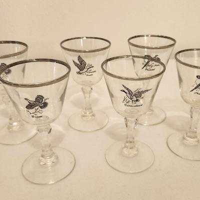 Lot #110 Set of 6 Mid Century Modern Bar Glasses - Tiffin Glass Co.