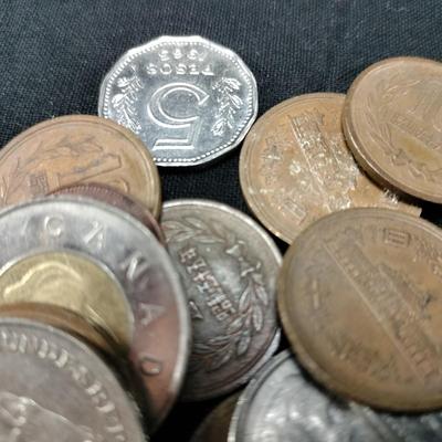 Handful of International Coins