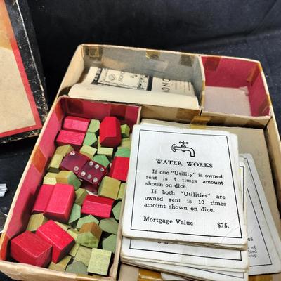 Old Monopoly Game- Pieces and Parts
