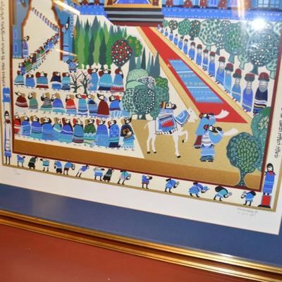Framed/Matted "Arrival at Moshiach" Signed Raphael Abecassis 112/250