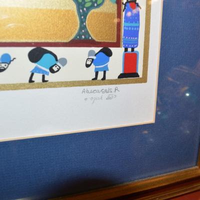 Framed/Matted "Arrival at Moshiach" Signed Raphael Abecassis 112/250