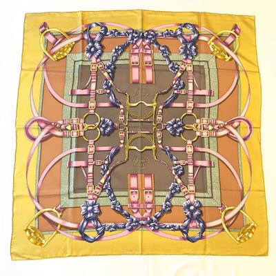 009 Authentic HERMÃˆS Carre 90 Silk Scarf Grand Manage by Henri d'Origny 1990