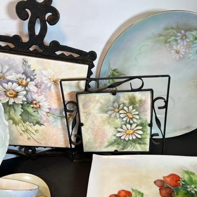 Hand Painted porcelain plates, cups Saucers