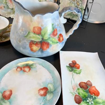 Hand Painted porcelain plates, cups Saucers