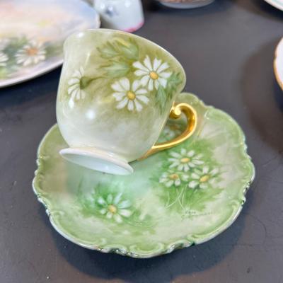 Hand Painted porcelain plates, cups Saucers