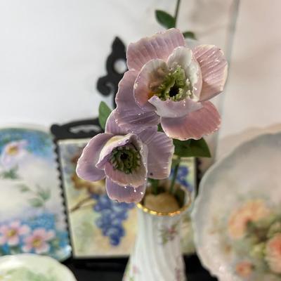 Hand Painted porcelain plates, cups Saucers